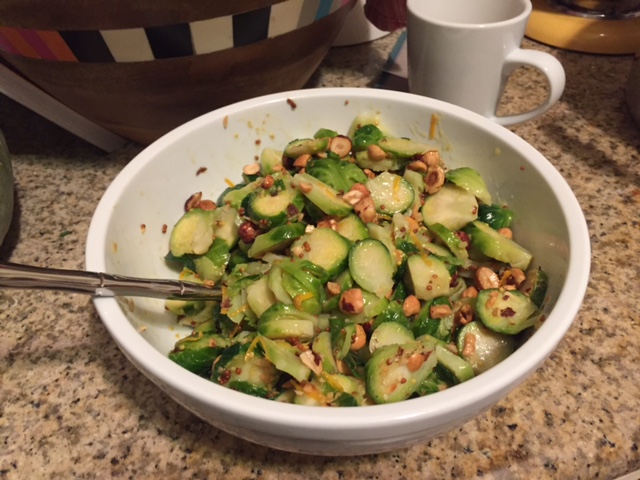 Brussel Sprout Salad with Filberts & Dijon Dressing